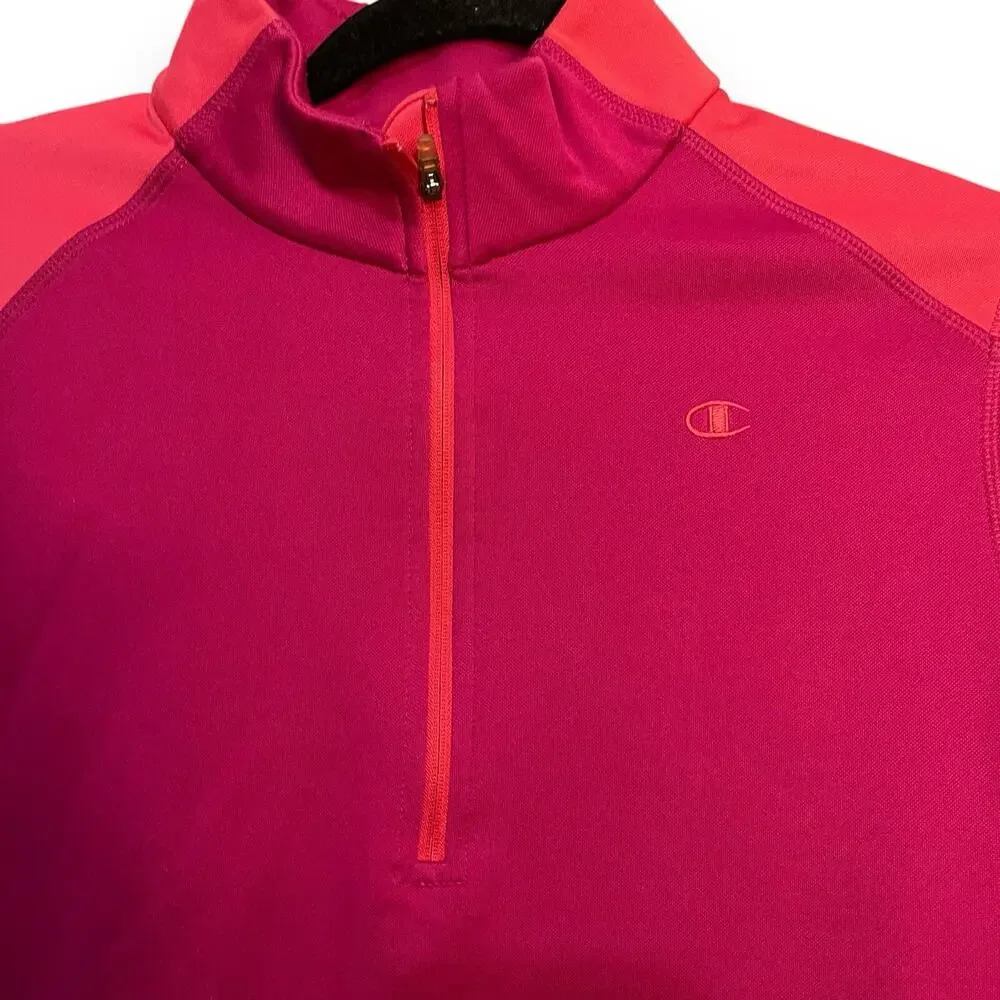 Champion Powertrain Sweatshirt Womens M Pink Thumb Holes Athleisure Athletic Top